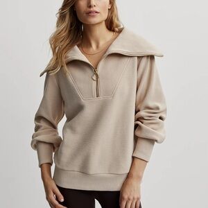 VARLEY Beige Sweater with Zipper